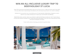 Win an all-inclusive luxury trip to BodyHoliday St Lucia