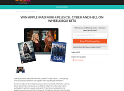 Win an Apple iPad Mini 4 plus CSI Cyber and Hell on Wheels boxsets