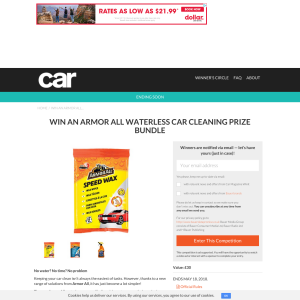Win An Armor All Waterless Car Cleaning Prize Bundle