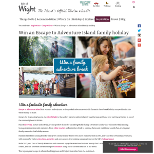 Win an Escape To Adventure Island Family Holiday, Isle Of Wight