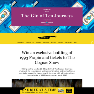 Win an exclusive bottling of 1993 Frapin and tickets to The Cognac Show