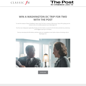 Win an incredible trip to Washington DC for two with The Post