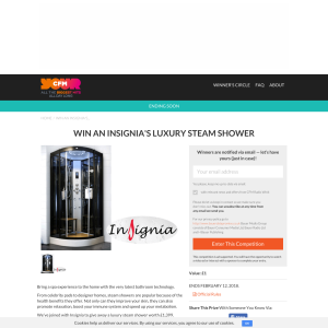Win an Insignia's Luxury Steam Shower