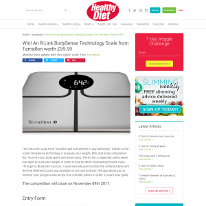 Win an R-Link BodySense Technology Scale From Terraillon Worth £99.99