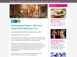 Win Buckingham Palace - two tickets and Afternoon Tea