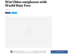 Win Chloe sunglasses with World Duty Free