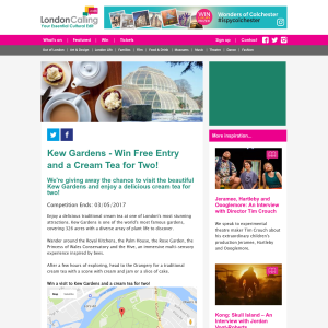 Win Entry to Kew Gardens + a Cream Tea for Two