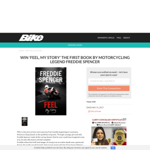 Win Freddie Spencers fist book 'Feel, My Story'