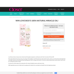 Win Love Boo's 100% natural Miracle Oil