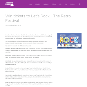 Win Pair of tickets to Let's Rock - The Retro Festival
