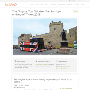 Win The Original Tour Windsor Family Hop-on-Hop-off Ticket 2018