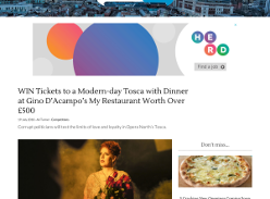 Win Tickets to a Modern-day Tosca with Dinner at Gino D’Acampo’s My Restaurant