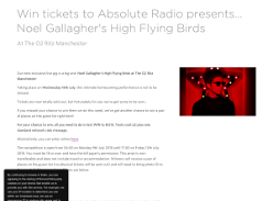 Win tickets to Absolute Radio presents... Noel Gallagher's High Flying Birds