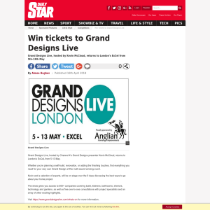 Win tickets to Grand Designs Live