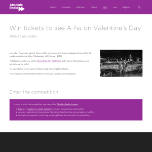 Win tickets to see A-ha on Valentine's Day