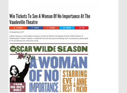 Win Tickets To See A Woman Of No Importance At The Vaudeville Theatre