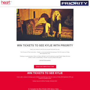Win Tickets To See Kylie With Priority