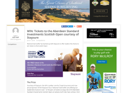 Win Tickets to the Aberdeen Standard Investments Scottish Open courtesy of Staysure