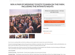 Win weekend tickets to Barn on the Farm