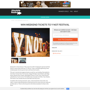 Win weekend tickets to Y NOT Festival