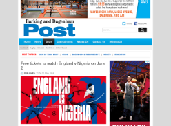 Free tickets to watch England v Nigeria on June 2