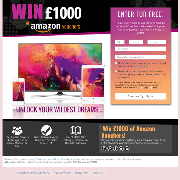 Win £1,000 of Amazon vouchers