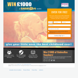 Win £1,000 of Babies 'R' Us Vouchers