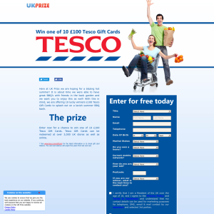 Win 1 of 10 £100 Tesco gift cards