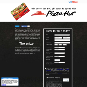 Win 1 of 10 £50 to spend at Pizza Hut