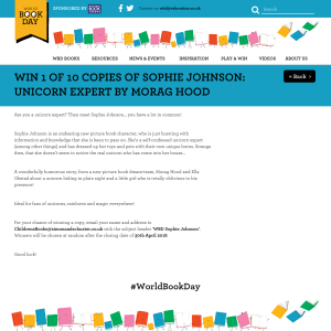 Win 1 of 10 copies of Sophie Johnson: Unicorn Expert by Morag Hood