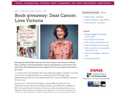 Win 1 of 10 copy of Dear Cancer, Love Victoria