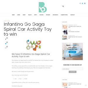 Win 1 of 10 Infantino Go Gaga Spiral Car Activity Toy