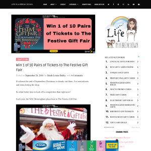 Win 1 of 10 Pairs of Tickets to The Festive Gift Fair