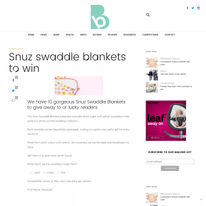 Win 1 of 10 Snuz Swaddle Blanket