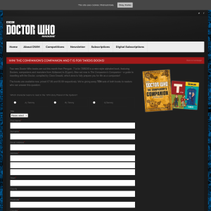 Win 1 of 10 The Companion's Companion And T Is For Tardis Books