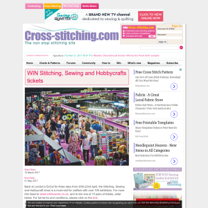 Win 1 of 15 pairs of tickets to the Stitching, Sewing and Hobbycrafts show at at London’s ExCel