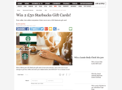 Win 1 of 2 £50 Starbucks Gift Cards