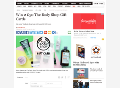 Win 1 of 2 £50 The Body Shop Gift Cards