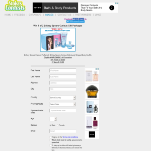 Win 1 of 2 BRITNEY SPEARS Cosmetics Gift Packages