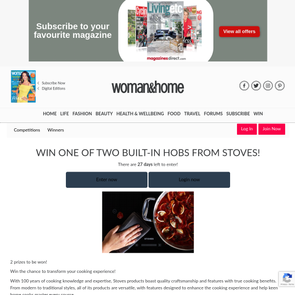 Win 1 of 2 Built-In Hobs From Stoves