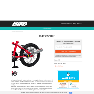 Win 1 of 2 Turbospoke® – Bicycle Exhaust System