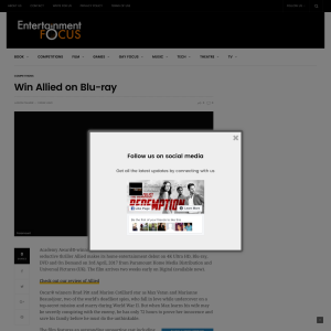 Win 1 of 3 Allied on Blu-ray