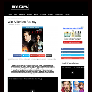 Win 1 of 3 Allied on Blu-ray