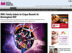 Win 1 of 3 Family Tickets to Cirque Beserk! At Birmingham REP