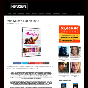 Win 1 of 3 Mum's List on DVD