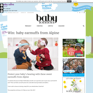 Win 1 of 3 pairs of Alpine Muffy Baby Earmuffs