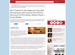 Win 1 of 3 pairs of tickets to Deep Into Soul 6th Anniversary