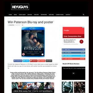 Win 1 of 3 Paterson on Blu-ray