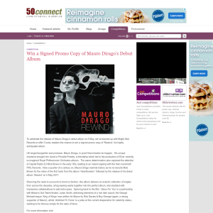 Win 1 of 3 Signed Promo Copy of Mauro Dirago's Debut Album