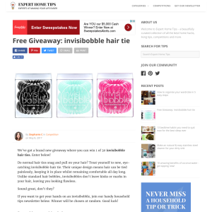 Win 1 of 30 Invisibobble Hair Tie